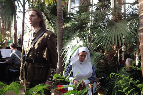 Andrew Brown (piano), Chris Elliott (Soldier) and Emma Morwood (Nurse). Photo © Thom Dibdin