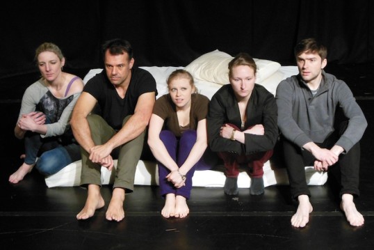 Miriam Sarah Doren, Mark Jeary, Beth Kovarik, Camille Marmie and Ben Clifford in Blackout from New Room Theatre Photo © Belle Jones