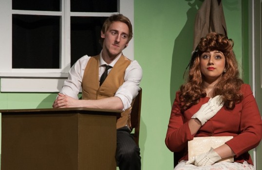 Kyle Sutherland and Niloo-Far Khan in EPT's 2014 production of Dick Barton - Special Agent. Photo © Rob Fuller