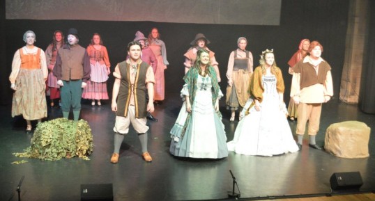 Colum Findlay, Nicole Graham, Jennifer Good and David Bartholomew with the ensemble. Photo: Iain Mackintosh