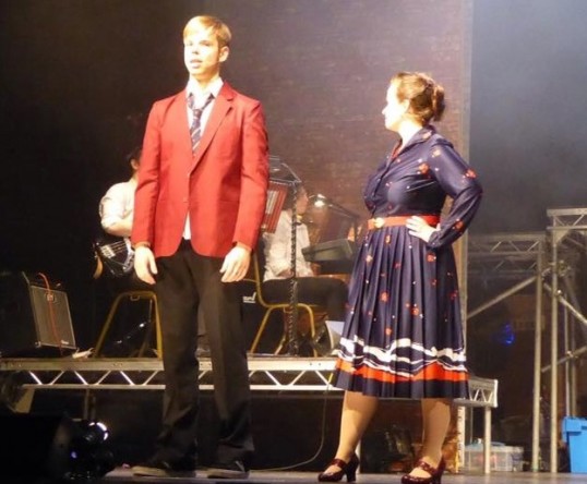 Thomas McFarlane (Joe), Alex Arnott (Mum). Photo: Allegro Wardrobe