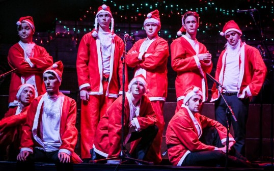 The masssed MGA Santas. Photo: Richard Findlay