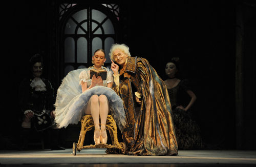 Elisha Willis as Swanilda and David Morse as Dr Coppelius. Photo: Roy Smiljanic