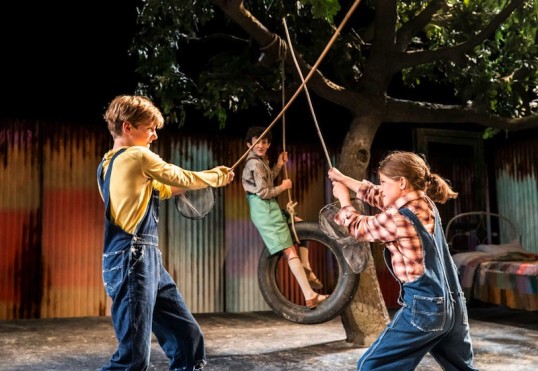 Harry Bennett (Jem), Leo Heller (Dill), Jemima Bennett (Scout). Photo Johan Persson