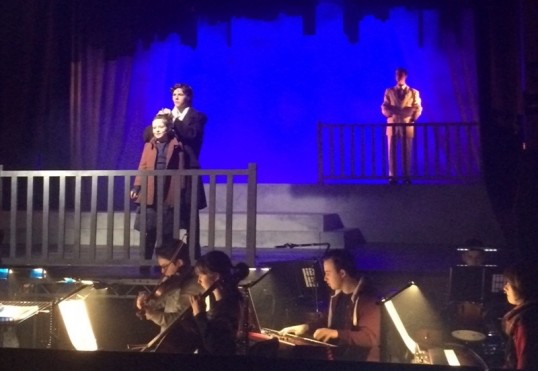 Jamie Duffy (Tateh) and Kazia Falconer as his daughter with Kieran Brown as Father in the background. Photo: Neil McDowell Smith