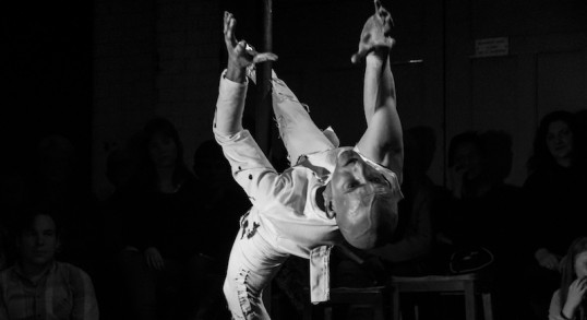 Phil Hardie performing as Spotted Stripes Circus. Photo: Stuart Cant
