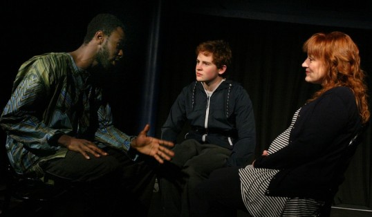 Miles Yekinni, Keiran Gallacher and Beth Marshall. Photo: Leslie Black