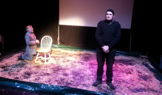 Chris Allan (Robert the Bruce) and Mathew Jebb (Wishart). Photo: Ben Blow