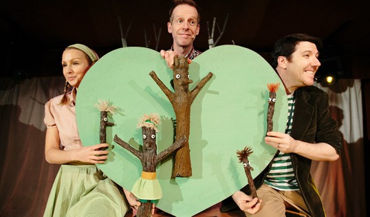 Claire Dargo, Sean Kane and Gordon Cooper in Stickman. Photo Peter Dibdin