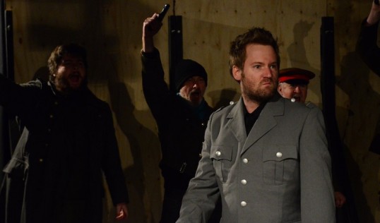 Gerry Kielty as Edward Bruce. Rehearsal image: Zoe Atherfold