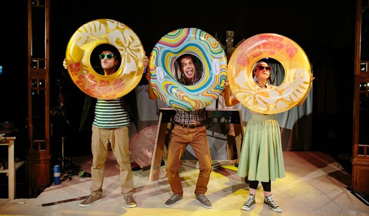 Gordon Cooper, Sean Kane and Claire Dargo in Stickman. Photo Peter Dibdin