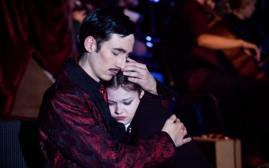 Scott Meenan (Gomez) and Ashleigh More (Wednesday). Photo Oliver Buchanan