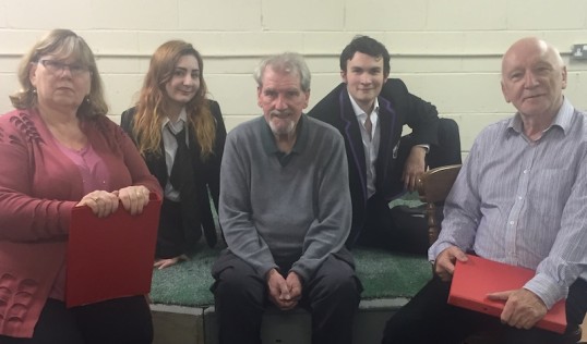 Winners - Phyllis Ross, Chloe McIntyre, Don Arnott (director), Ali Robertson and Brian Thomson. Photo Leitheatre