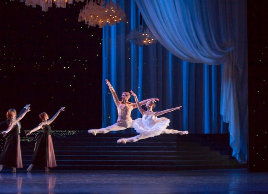 Andrew Peasgood as the Prince with Sophie Martin as Cinderella in Christopher Hampson’s Cinderella. Photo by Andy Ross.