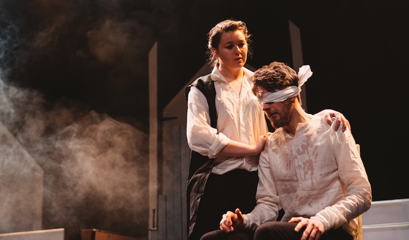 Grae Dickson (Old Woman) and Ben Schofield (Gloucester). Photo: Louise Spence Photography