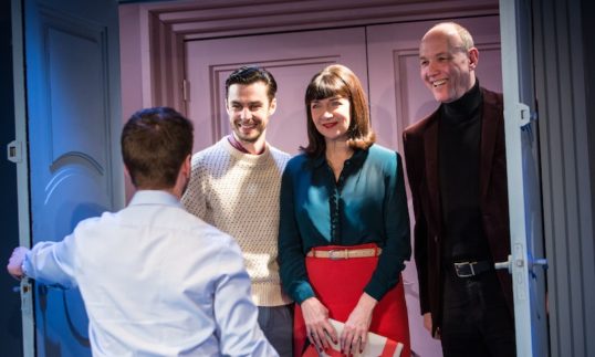 Dyfan Dwyfor, Maureen Beattie, Guy Williams (with Sean Biggerstaff). Photo Helen Murray
