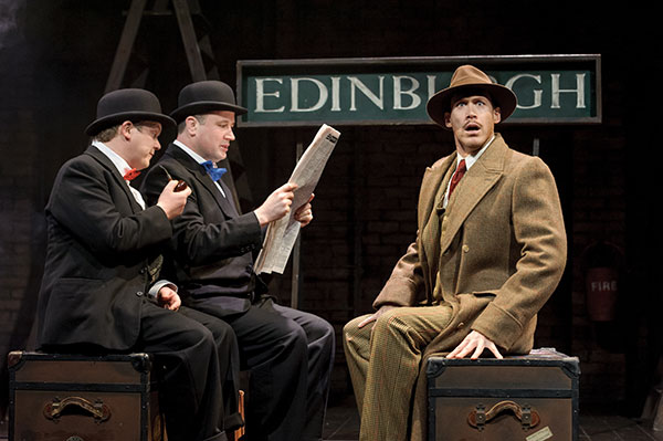 Rob Witcomb as Man 1, Andrew Hodges as Man 2 & Richard Ede as Hannay. Photo: Dan Tsantilis