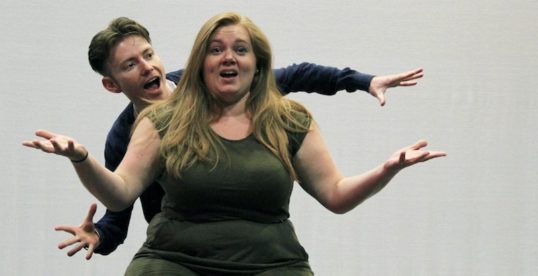 Barry Robertson & Lauren Ellis-Steele.Songs Unseen rehearsal photo