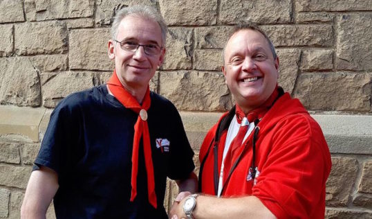 Andy Thomson, new Musical Director of the Edinburgh Gang Show with director Andy Johnston, Director. Photo EGS