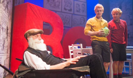 Granpaw Broon (Kern Falconer) and The Twins ( Kevin Lennon and Duncan Brown). Photo Tommy Ga-Ken Wan