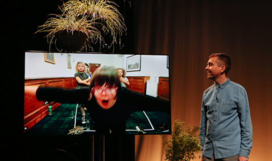 Amelie says hello. With Greg Sinclair. Photo: Jassy Earl