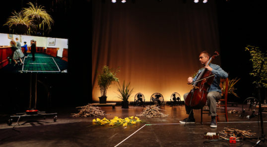 Greg Sinclair interacts with the Dunoon live feed. Photo: Jassy Earl