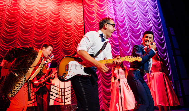 Thomas Mitchells (Big Bopper), Glen Joseph (Budy Holy) Jorna Cunninham (Ritchie Valens). Photo