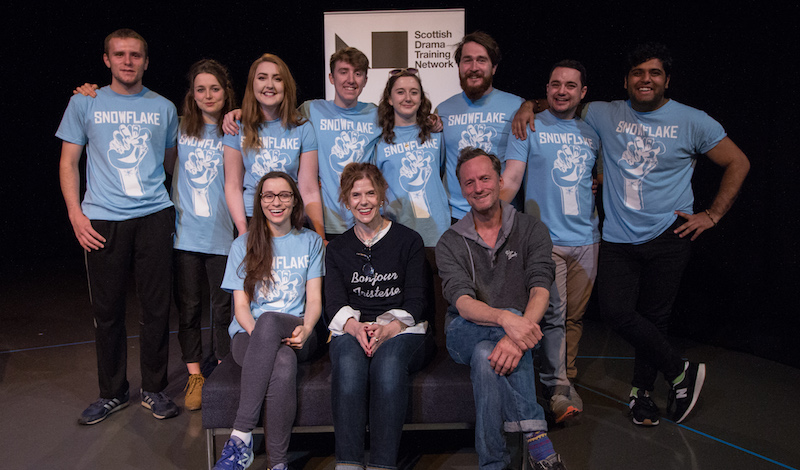Snowflake cast with Siobhan Redmond and Mark Thomson credit Heather Pasfield, Pleasance Picture Show