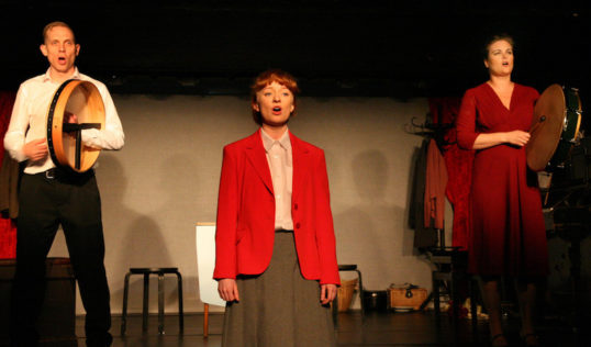 Simon Donaldson, Tori Burgess and Clare Waugh in Margaret Saves Scotland by Val McDermid. Pic: Leslie Black