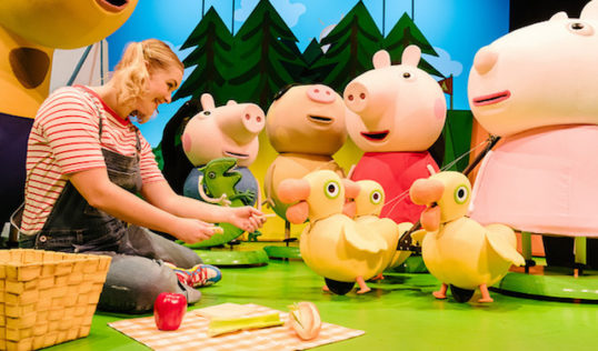 Peppa Pig's Adventure - Daisy (Bronte Tadman),George Pig, Pedro Pony, Peppa PIg and Suzy Sheep (c) Dan Tsantilis