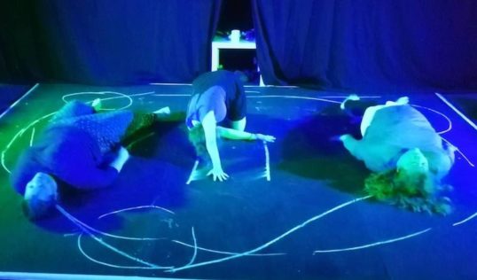 Gillian Bain, Maegan Hearons and Megan Travers perform a witch ritual. Pic Nevermore.jpg