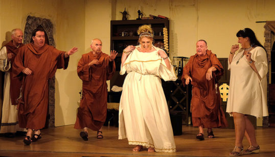 Gordon Braidwood, Ronnie Millar, John Somerville, Louise Fairnie, Iain Fraser, Mandy Black Pic Graham BellCambusdonald Royal from EdinburghPeople’s Theatre at Mayfield Salisbury Church