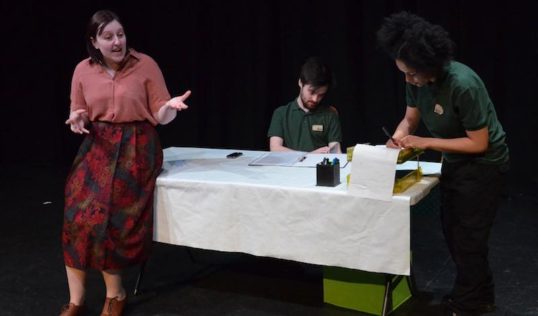 Jenny Tamplin, Greg Sives and Danielle Jam. Pic: Split Brick Breathing Corpses Split Brick Theatre EdFringe 2018