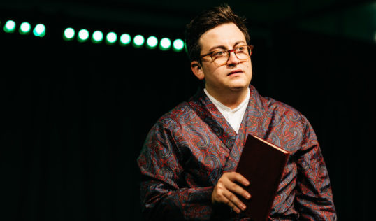 Fergus of Galloway. Edinburgh Studio Opera. Luca Hlaing as the Narrator. Pic Andrew Perry