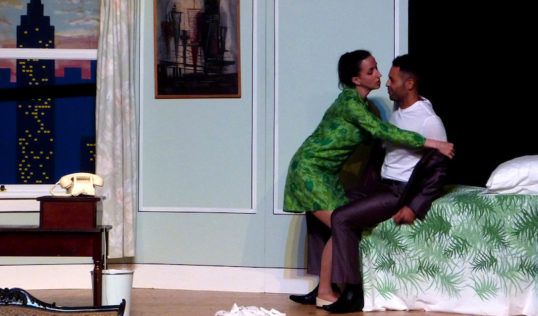 Plaza Suite Act 2 Giulia Frontalini as Muriel Tate, Anton Hiett as Jesse Kiplinger