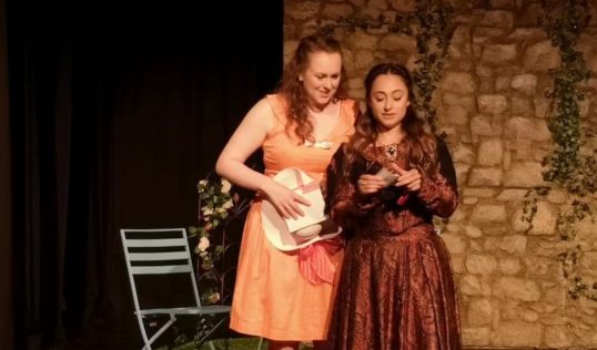 Hilda (Kerrie Leanne Sellick) and Gioconda (Lara Fabiani) in Square Pegs. Pic Theatre Broad