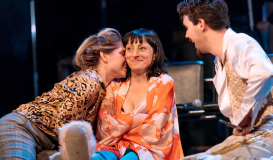 Dawn Sievewright, Joanna Holden and Guy Hughes in Twelfth Night at the Lyceum. Pic: Mihaela Bodlovic