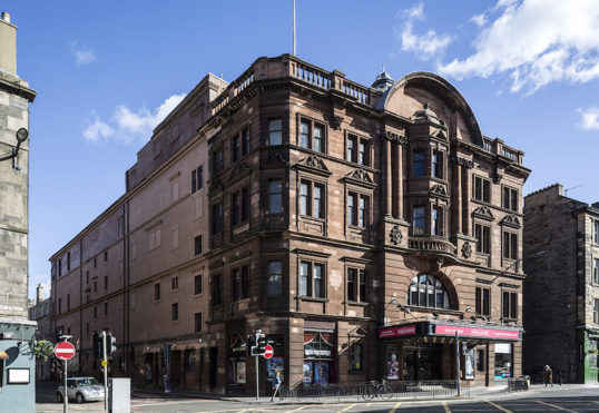 Kings Theatre current front elevation corner looking down Tarvit Street. Pic: Keith Hunter