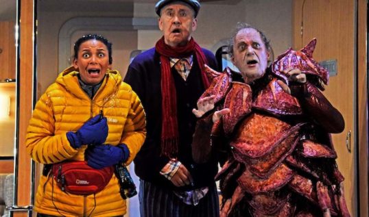 Lois Chimimba, Nigel Planer and Adrian Edmondson. Pic Nobby Clark