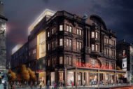 Visualisation of the front elevation corner, looking down Tarvit Street. By Bennetts Associates