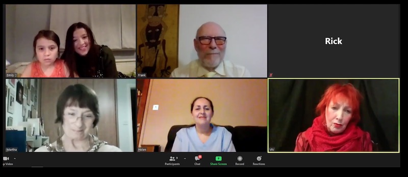 Six people take part in a Zoom