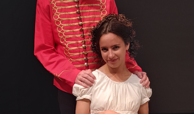 Talia Rivers (Becky) in Leitheatre’s Vanity Fair. Pic Marion Donohoe
