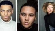 Headshots of Marley Fenton (Alexander Hamilton), Billy Nevers (Aaron Burr) and Casey Al-Shaqsy (Eliza Hamilton).